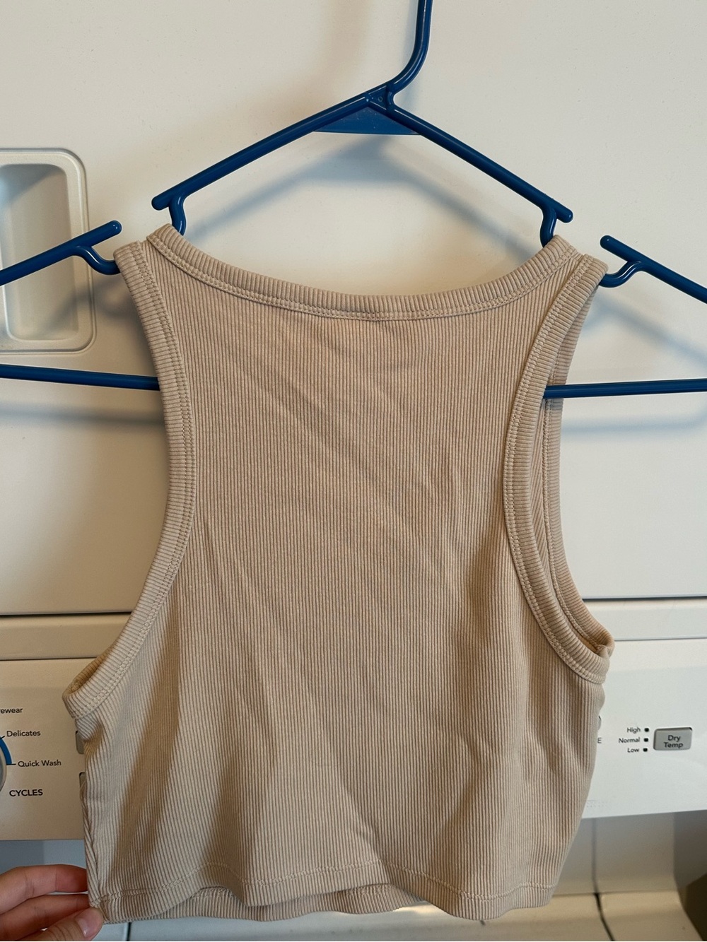 H&M Beige Ribbed Crop Tank - Picture 3 of 4